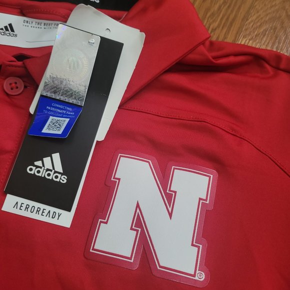 adidas Nebraska CornHuskers Tech Polo Football Coaches Shirt Red GE1731 … - Picture 5 of 10